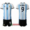 Oficiální Fotbalový Dres Argentina Julian Alvarez 9 Domácí Mistrovství Světa 2022 pro Děti